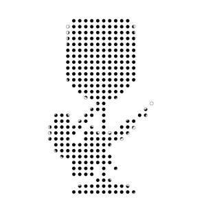 Rhinestone Wine Glass Swinger Iron On. 4 x 4